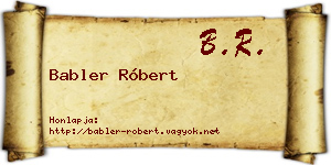 Babler Róbert névjegykártya
