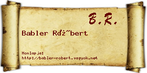 Babler Róbert névjegykártya